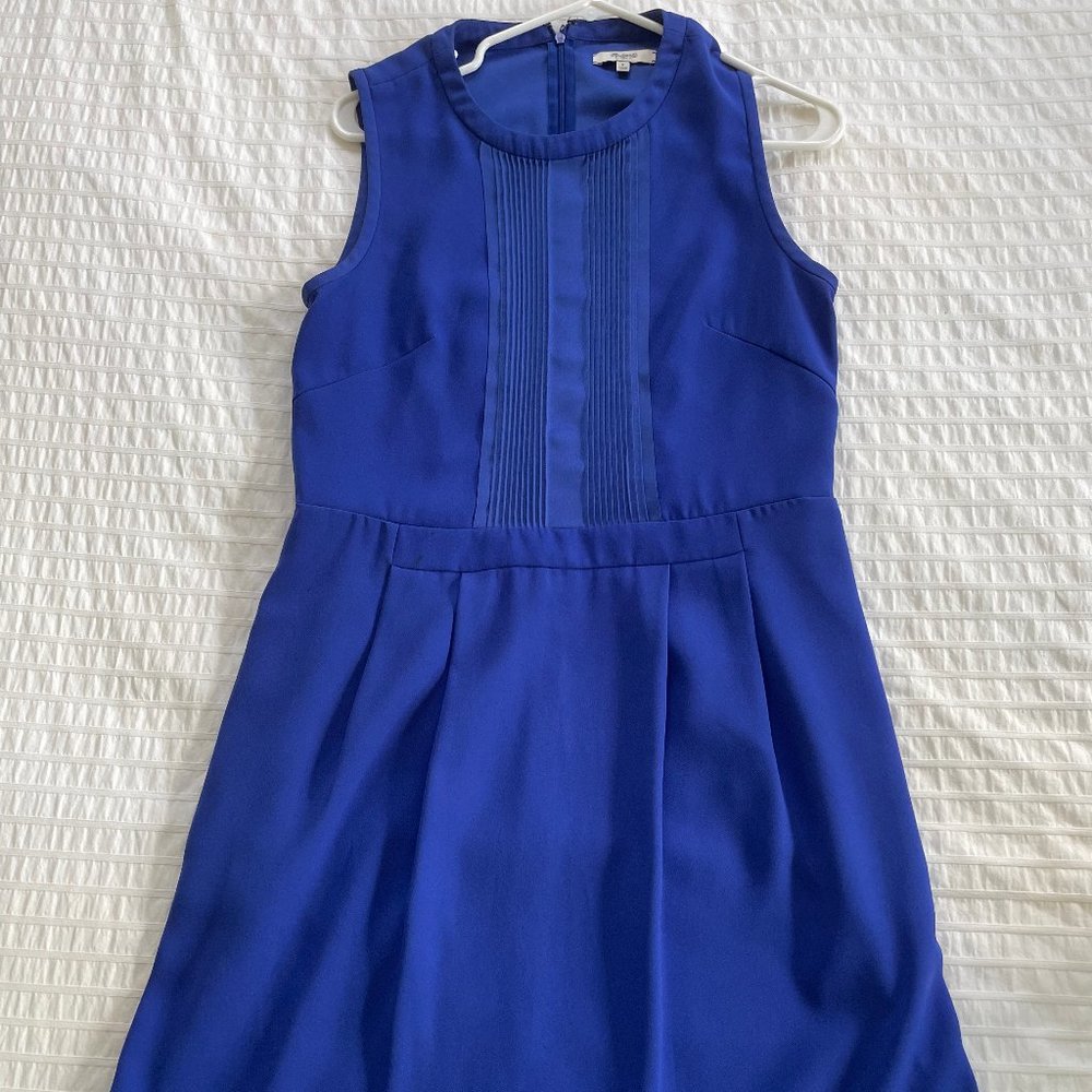 Madewell Pleated Sheath Dress - Royal Blue (w/ pockets!)